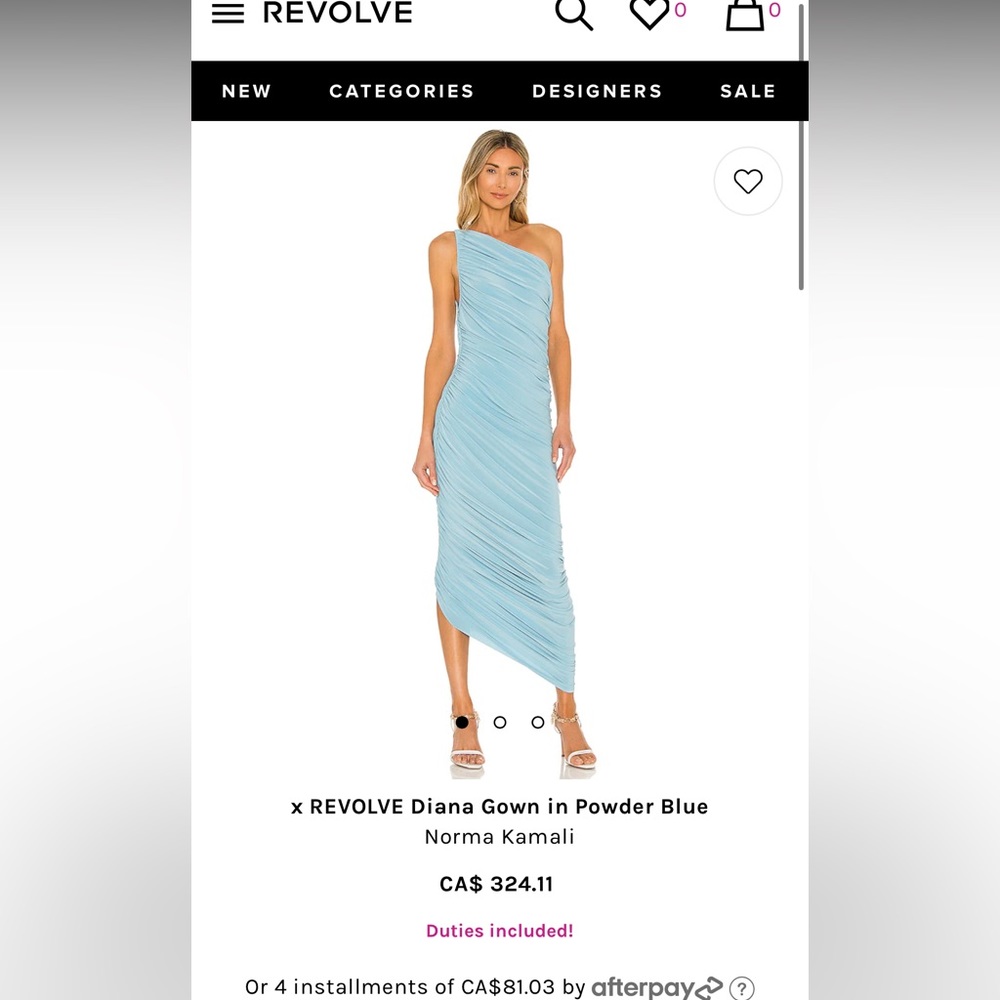 Norma Kamali One Shoulder Dress in Powder Blue